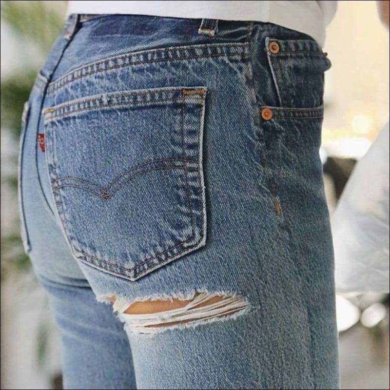 Sexy Ripped Hip Cropped Jeans - Petite Bottoms
