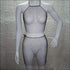Sexy See-through Mesh Rhinestone Decor Two-piece Nightclub Wear