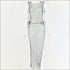 Sexy Sleeveless Mesh Hollow Tank Top Side-slit Skirt See-through Two-piece Set