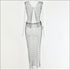 Sexy Sleeveless Mesh Hollow Tank Top Side-slit Skirt See-through Two-piece Set
