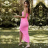 Sexy Solid Color Creased Side-slit Dress