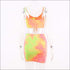 Sexy V Neck Drawstring Tie Dye Camisole Tight Skirt Two-piece Set