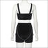Sexy Velvet Fabric Cropped Camisole Lace-up Shorts Two-piece Set