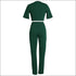 Short-sleeve Crop Top And Bodycon Pants Set