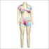 Short-sleeve Cropped Top Tight Shorts Unique Tie-dye