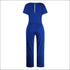 Short Sleeve Defined Waist Jumpsuits