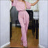Short Sleeve Defined Waist Jumpsuits