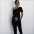 Short-sleeve Irregular Jumpsuits