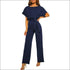 Short Sleeve Lace-up Jumpsuits