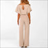 Short Sleeve Lace-up Jumpsuits