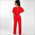 Short Sleeve Lace-up Jumpsuits