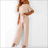 Short Sleeve Lace-up Jumpsuits