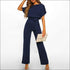 Short Sleeve Lace-up Jumpsuits