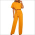 Short Sleeve Lace-up Jumpsuits