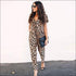 Short-sleeve Leopard Print Women Jumpsuits
