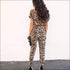Short-sleeve Leopard Print Women Jumpsuits