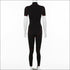 Short-sleeve Tight Sports Stand Collar Zipper Jumpsuits