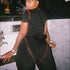 Short-sleeve Tight Sports Stand Collar Zipper Jumpsuits