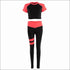 Short-sleeve Yoga Crop Top And Leggings Set