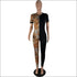 Short-sleeve Zipper Tight Jumpsuits
