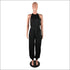 Side-slit Sleeveless Lace-up Solid Color Jumpsuits