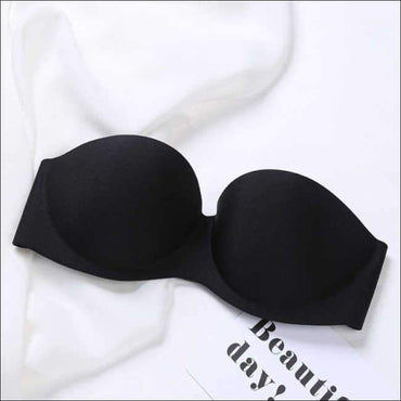 Silicone Bands Strapless Solid Color Bra
