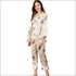 Silk-like Fabric Nigtwear Camis And Pants 3pcs/set