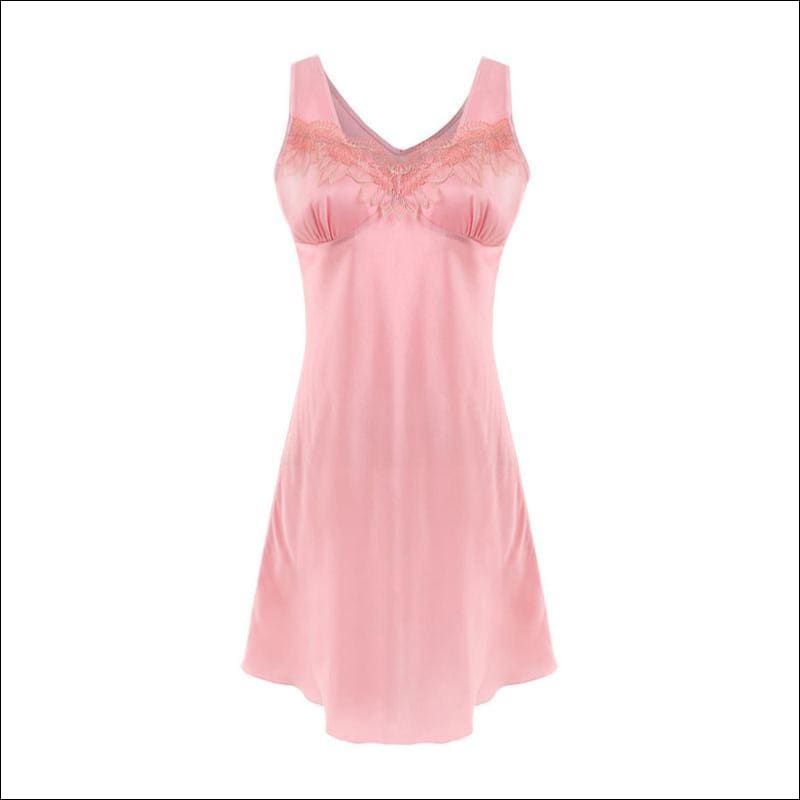 Silk-like Sleeveless Night Wear Slip Dress - Lingerie & 