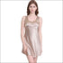 Silk-like Sleeveless Night Wear Slip Dress