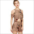 Simple Floral Chiffon Strapless Causal Short Two Piece Suits