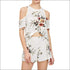 Simple Floral Chiffon Strapless Causal Short Two Piece Suits