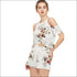 Simple Floral Chiffon Strapless Causal Short Two Piece Suits