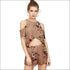Simple Floral Chiffon Strapless Causal Short Two Piece Suits