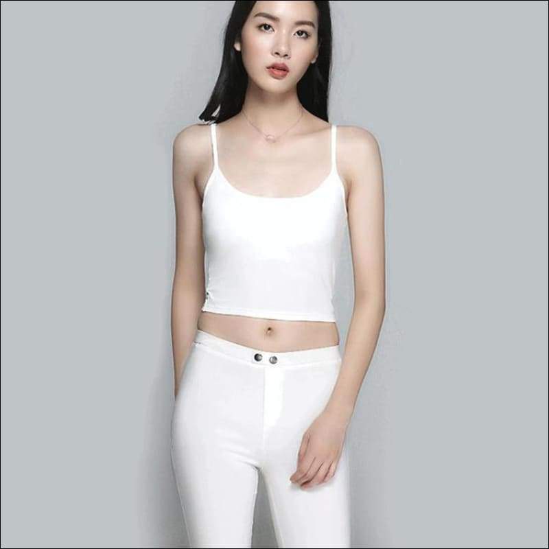 Simple Style Steel Free Padded Crop Top - S / White - 