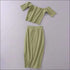 Single-breasted Off-the-shoulder T-shirt High-waisted Tight Skirt Set