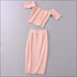 Single-breasted Off-the-shoulder T-shirt High-waisted Tight Skirt Set
