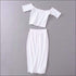 Single-breasted Off-the-shoulder T-shirt High-waisted Tight Skirt Set