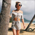 Sleeved Two Piece Suit One-shoulder Summer Shorts