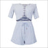Sleeved Two Piece Suit One-shoulder Summer Shorts
