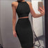 Sleeveless Crop Top and Bodycon Skirt Fashion Two Pieces Sets
