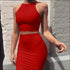 Sleeveless Crop Top and Bodycon Skirt Fashion Two Pieces Sets