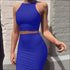 Sleeveless Crop Top and Bodycon Skirt Fashion Two Pieces Sets