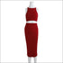 Sleeveless Crop Top and Bodycon Skirt Fashion Two Pieces Sets