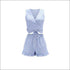 Sleeveless Crossing Stripes Print Design Tank Top Flouncing Shorts