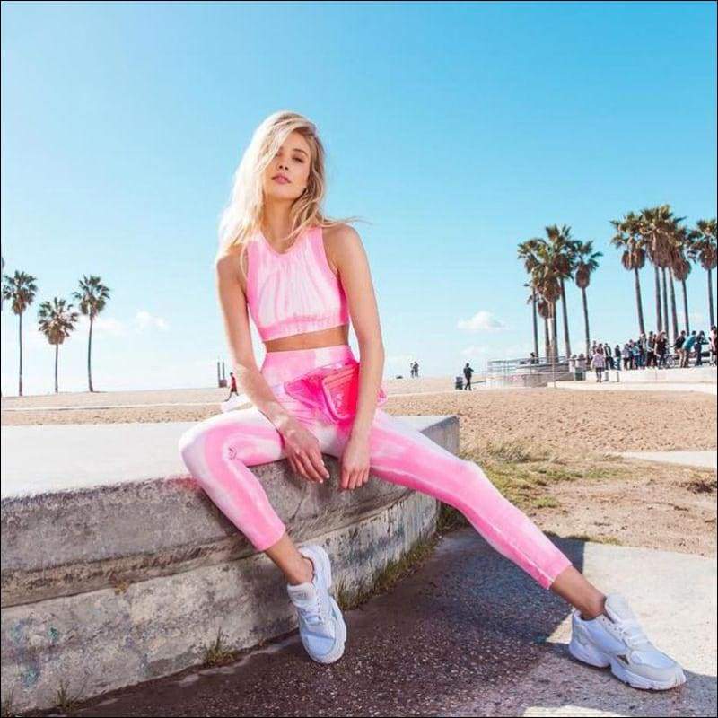 Sleeveless Figure Flattering Work-out Crop Top And Leggings 