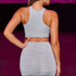 Sleeveless Hollow Top And Crease Bodycon Skirt Two Pieces Sets