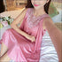 Sleeveless Lace Smooth Nightdress