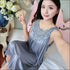 Sleeveless Lace Smooth Nightdress