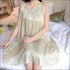 Sleeveless Lace Smooth Nightdress