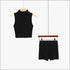 Sleeveless Rib-knit Cropped Tank Top Casual Shorts